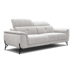 Canap&eacute; droit 3 places XXL tissu beige clair