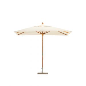 Parasol en bois carr&eacute; 3x3 ecru