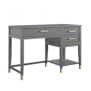 Bureau avec plateau élévateur en mélaminé gris graphite