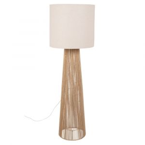 Lampadaire en papier et abat-jours en polyester recycl&eacute; beige H141