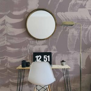 Papier peint panoramique graphique, Mauve 300 x 250cm