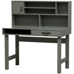 Bureau informatique en bois de pin soap vert