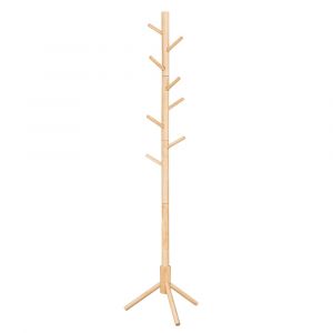 Porte-manteau en bois3 hauteurs r&eacute;glables couleur bois&eacute;e