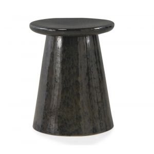 Tabouret de table en c&eacute;ramique bleu fonc&eacute;