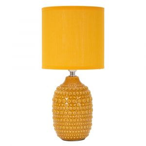 Lampe de chevet en c&eacute;ramique jaune ocre &Oslash; 15x30,5 cm