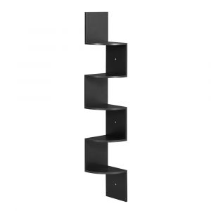 &Eacute;tag&egrave;re en forme zigzag effet bois noir