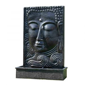 Grande fontaine de jardin mur d'eau visage de bouddha 2m 10 noir