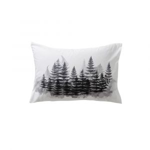 Taie d'oreiller rectangulaire imprimé blanc 50 x 70 cm