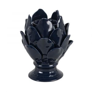 Photophore en porcelaine bleue