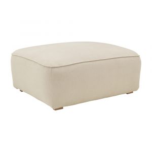 Grand pouf rectangulaire 1 place cr&egrave;me