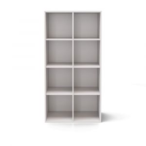 Meuble de rangement 8 cases effet bois blanc
