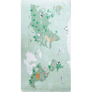 Tapis polyester vert 100 x 180 cm