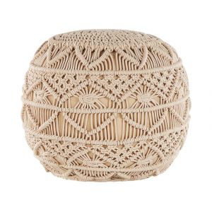 Pouf en tissu beige 40x40cm