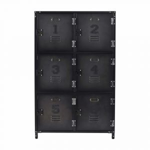 Cabinet de rangement industriel 6 casiers en m&eacute;tal