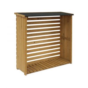 Abri buches, en bois, avec toiture et plancher