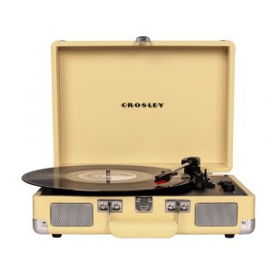 Platine vinyle portable jaune