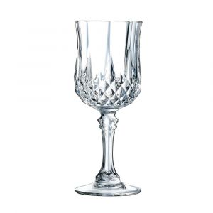 6 verres &agrave; pied 17cl Longchamp - Cristal d'Arques - Verre ultra trans