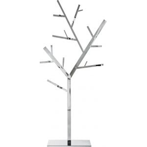 Porte-manteau arbre en acier argent&eacute; H195