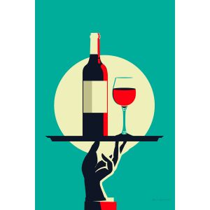 Tableau cuisine verre de vin &agrave; la Fran&ccedil;aise imprim&eacute; sur toile 60x90 cm