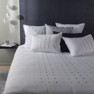 Housse de couette coton imprimé blanc 200 x 200 cm
