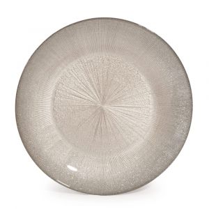 Assiette à dessert en verre beige doré