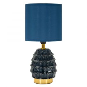 Lampe de chevet en c&eacute;ramique bleue &Oslash; 15x30,5 cm