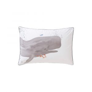Taie d'oreiller rectangulaire imprimé bleu 50 x 70 cm