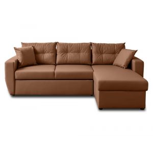 Canap&eacute; d'angle r&eacute;versible convertible 4 places en simili rouille