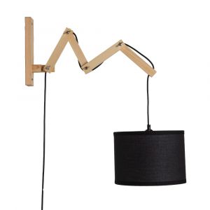 Applique murale extensible en bois et tissu noir 25 cm