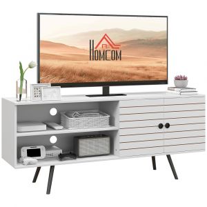 Meuble tv banc tv 65 pouces blanc