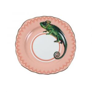 Assiette en porcelaine cam&eacute;l&eacute;on D16cm