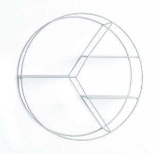 &Eacute;tag&egrave;re murale ronde m&eacute;tal blanc &Oslash;45 x P12