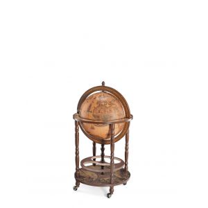 Bar globe mappemonde en bois brun classique 50x50xh93