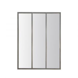 Miroir verrière style industriel 90x120 - Argent