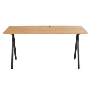 Bureau professionnel en manguier massif et m&eacute;tal noir