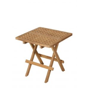 Table basse pliante carr&eacute;e de jardin en bois teck