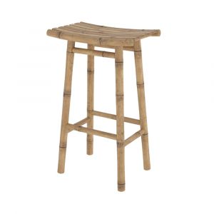 Tabouret de bar ext&eacute;rieur en bambou 74 cm