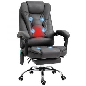 Fauteuil bureau ergonomique hauteur réglable microfibre gris foncé