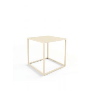 Table d'appoint en acier beige, 40x40x40 cm