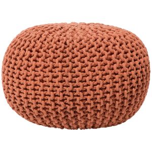 Pouf en tissu cuivr&eacute; 50x35cm