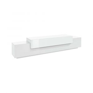 Meuble TV effet bois blanc brillant 240x45 cm