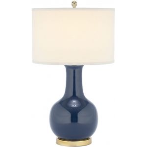 Lampe de table en ceramique bleu marine