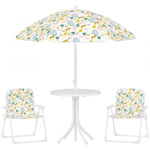 Ensemble salon de jardin ext&eacute;rieur enfant plastique blanc