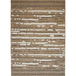 Tapis aspect jute &agrave; motif g&eacute;om&eacute;trique en relief blanc noir 120x160