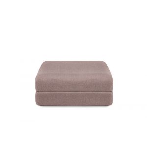 Pouf convertible et modulable 1 place en tissu lisse rose
