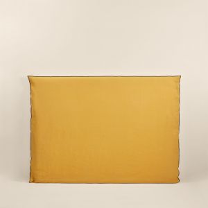 Housse de tête de lit en lin jaune 170x134 cm