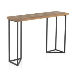 Table console en orme avec pieds en m&eacute;tal