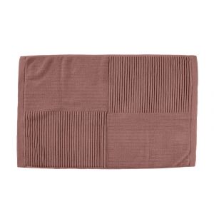 Tapis de bain en coton rose poudr&eacute;