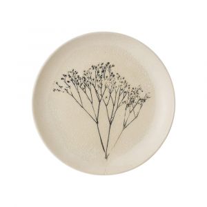 Assiette en gr&egrave;s beige