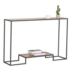 Console moderne 2 niveaux décor chêne L120cm